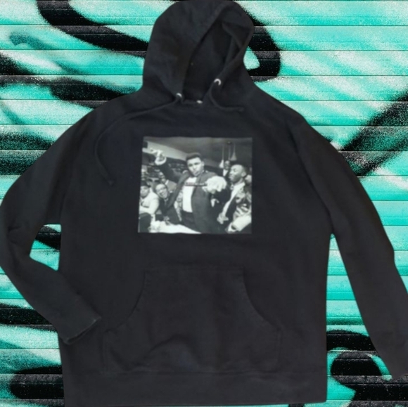 Muhammad Ali Black fleece Graphic Hoodie sz XL - Picture 6 of 7